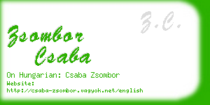 zsombor csaba business card
